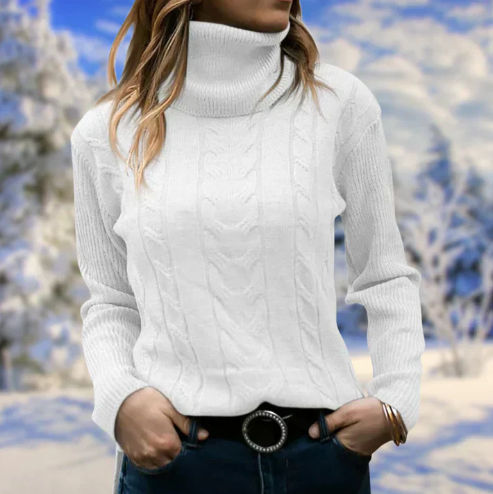 Stylisher Damenpullover Langkragen Winter