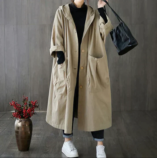 Großer Trenchcoat Übergröße Stilvoll - IdealeKleiden