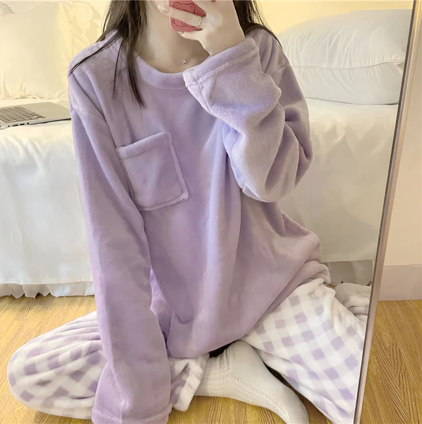 Weiches Fleece Pyjama Set Damen