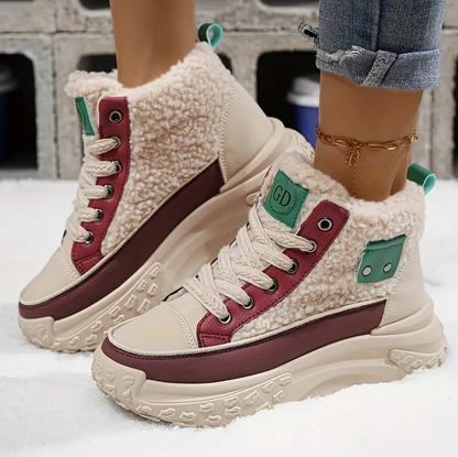 Warm gefütterte Damen Schneestiefel Winterstil