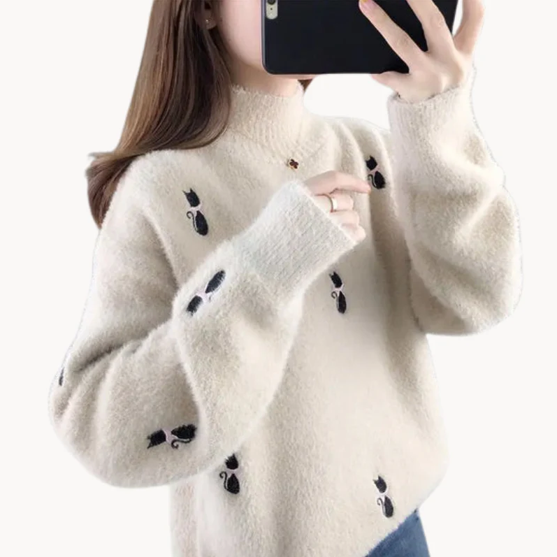 Weich Flauschig Rollkragenpullover Damen - IdealeKleiden