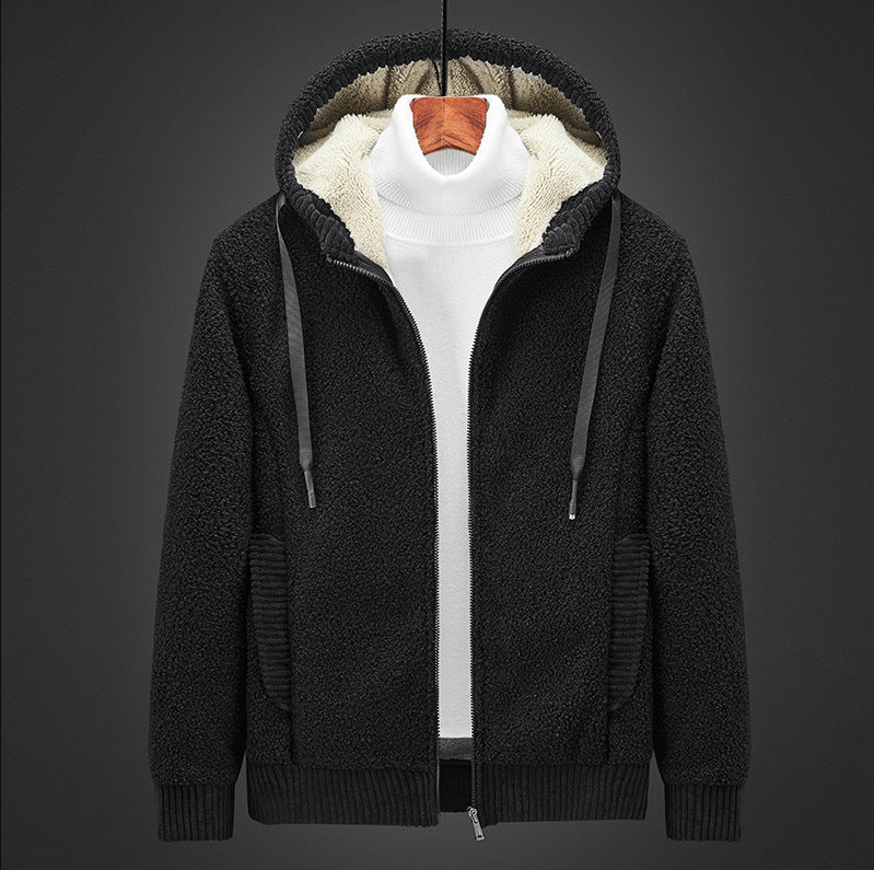 Herren Hoodie Warm Gefüttert Reißverschluss