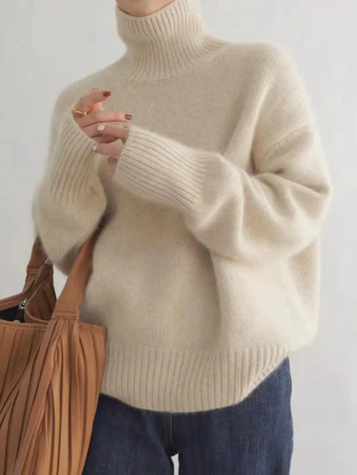 Ridan - Einfacher Rollkragen Pullover - IdealeKleiden