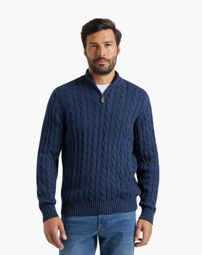 Herren Pullover Strick Modern Halbzipp