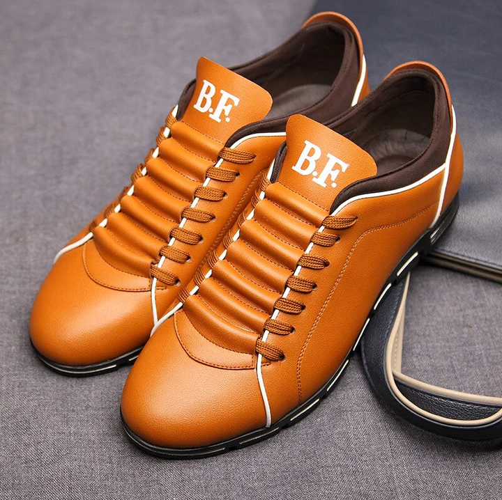 Elegante Leder Schuhe Französischer Stil