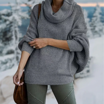 Eleganter Schildpatt-Pullover Damen Kragen