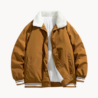 Herren Winterjacke Sherpa Fellkragen Warm Isoliert