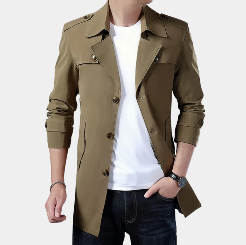 Eleganter Trenchcoat Herren Modern Klassisch - IdealeKleiden