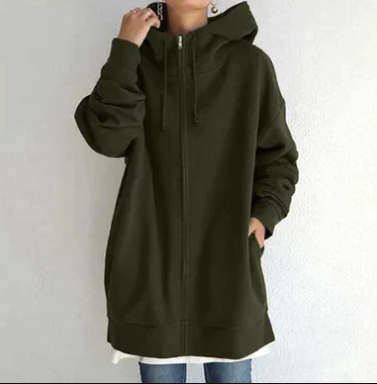 Damen Kapuzenpullover Reißverschluss Modern Style