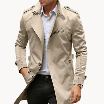 Eleganter Trenchcoat Herren Slim Fit Stil - IdealeKleiden