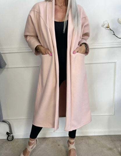 Großer Wintermantel mit Sauberen Nähten und Praktischen Taschen