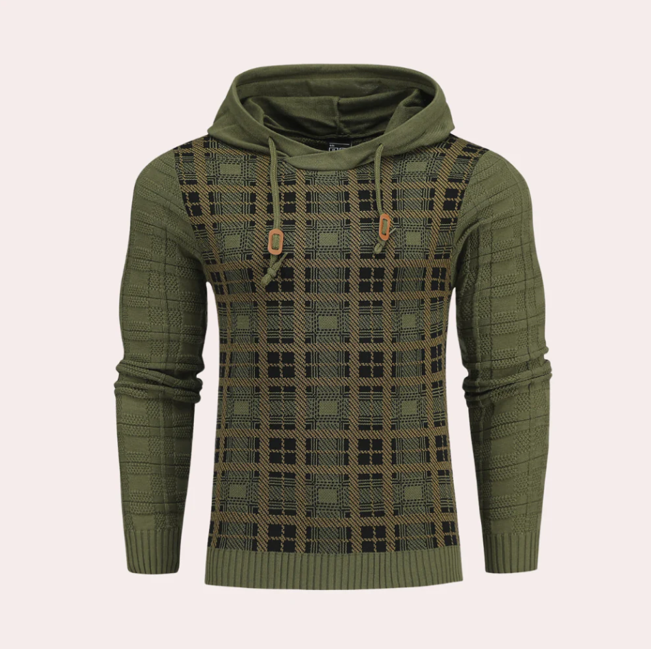 Herren Pullover Karo Kapuzenpullover Sportlich