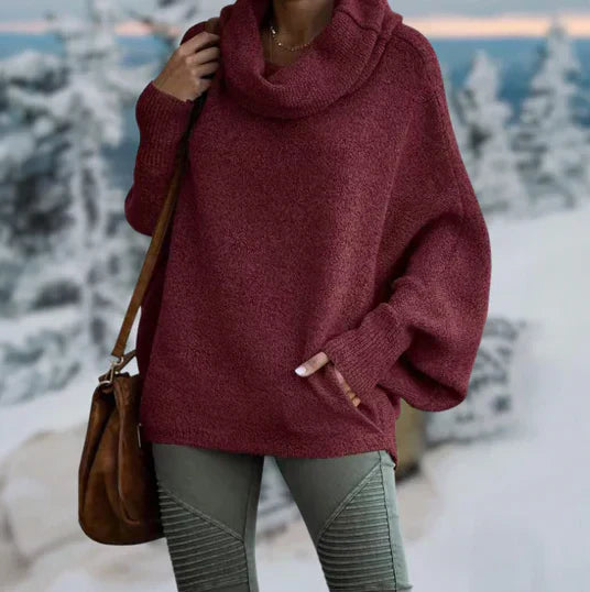 Eleganter Damen Pullover Schildkrötenmuster