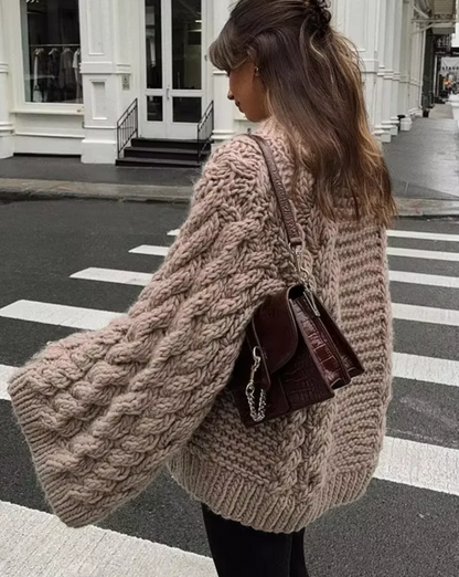 Kuschel-Pullover Damen Grobgestrickt Weich