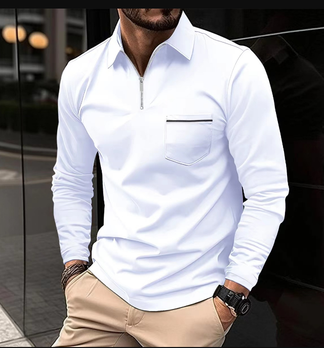 Ethan - Frühlings-Poloshirt Langarm Elegant