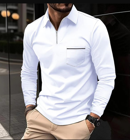 Ethan - Frühlings-Poloshirt Langarm Elegant
