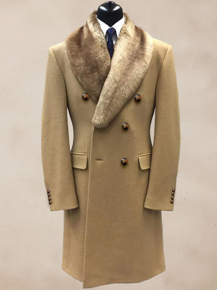 Sandfarbene Wolljacke Warm - IdealeKleiden
