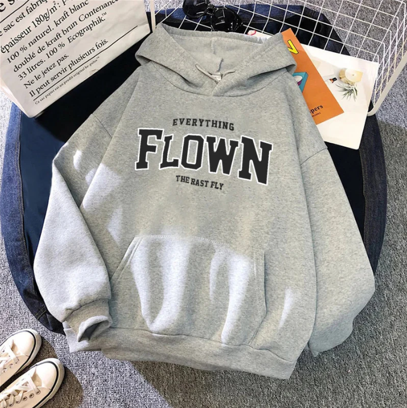 Modischer Damen Pullover Kapuze Aufdruck Trendy