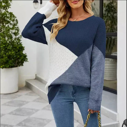 Bunt Sweatshirt Frauen Bicolor Lässig