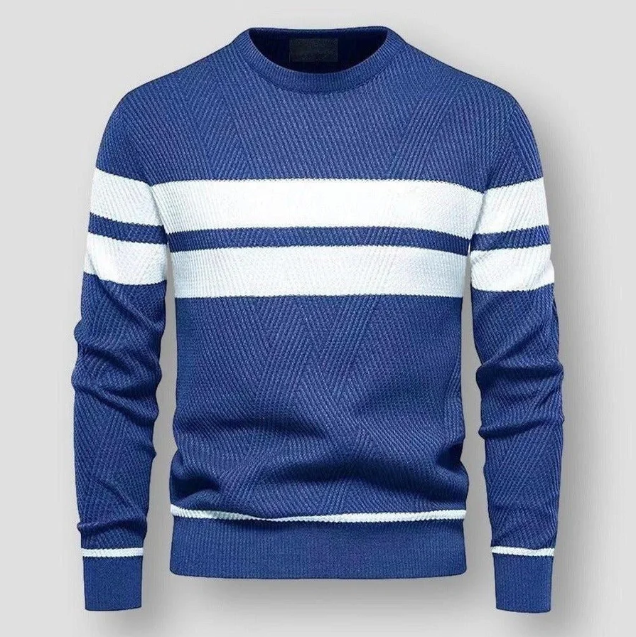 Striktpullover Herren Weich Gestreift - IdealeKleiden