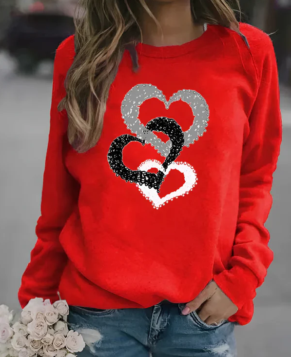 Weihnachtssweatshirt Kuschelig Winterlich Rot