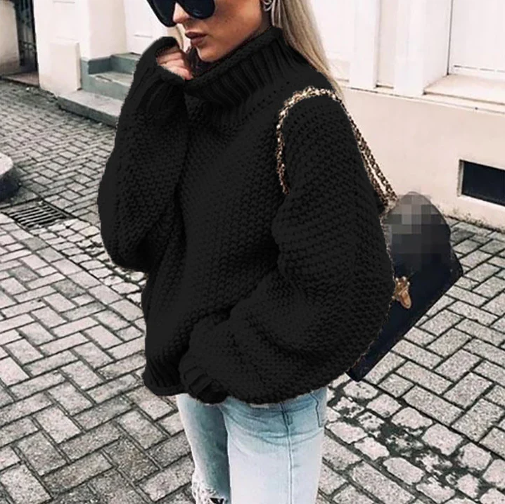 Leyna – Weich Rollkragen Pullover Damen