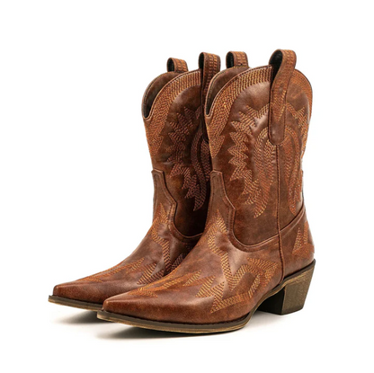 Westernstiefel Damen Leder Klassisch - IdealeKleiden