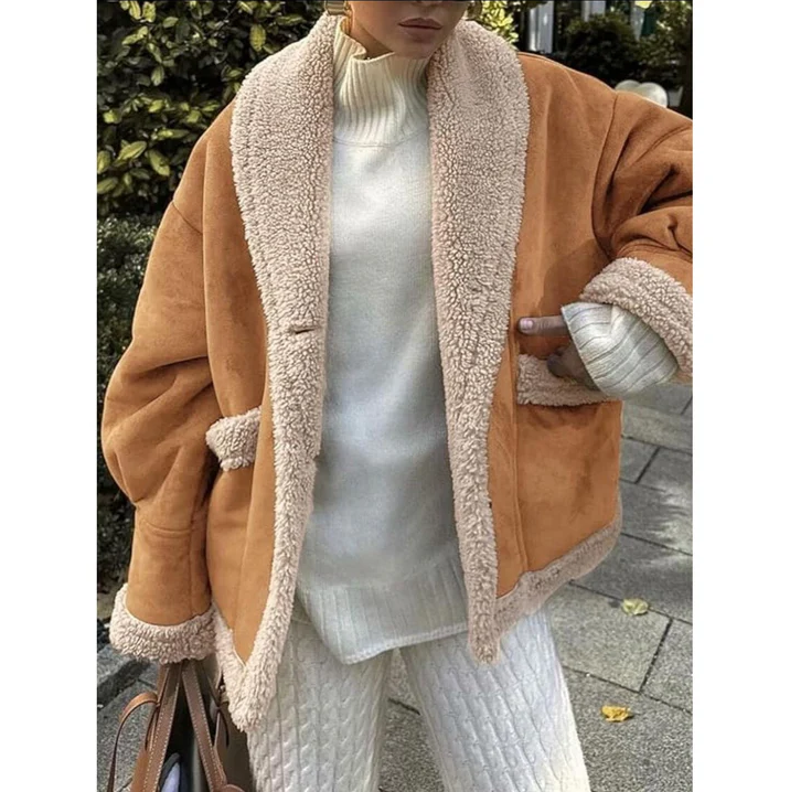 Damen Wintermantel mit Kragen Modern Schwarz - IdealeKleiden