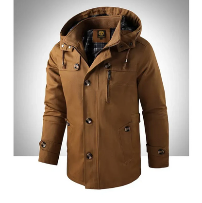 Herren Winterjacke Wasserdicht Kapuze Taschen - IdealeKleiden