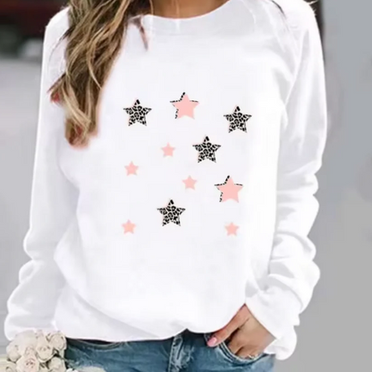 Grafik Pullover Baumwolle Trendy Design - IdealeKleiden