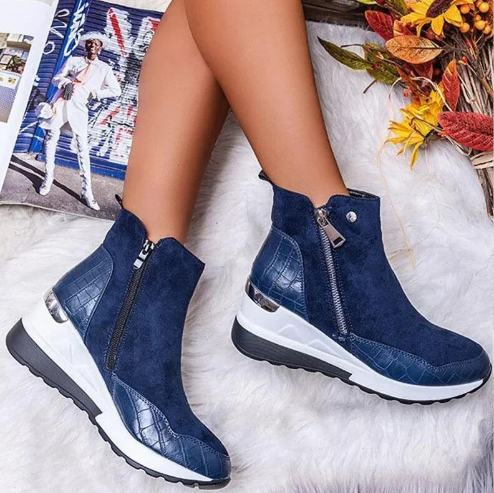 Warme Winterstiefel Damen Hoch Mit Reißverschluss