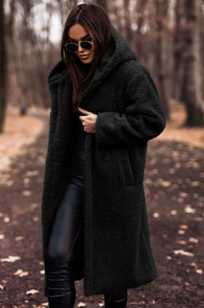 Laura - Stylisher Langmantel Teddy Look
