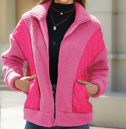 Weiche Steppjacke Damen Sherpa Fleece