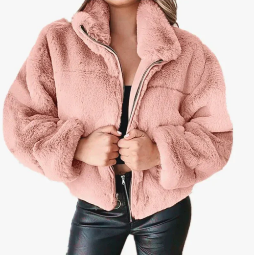 Damen Winterjacke Teddy Stylisch Warm