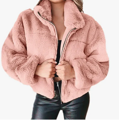 Damen Winterjacke Teddy Stylisch Warm