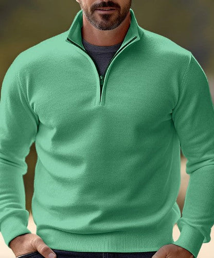 Bequemer Herren Pullover Viertelreißverschluss Casual