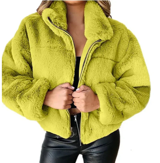 Damen Winterjacke Teddy Stylisch Warm