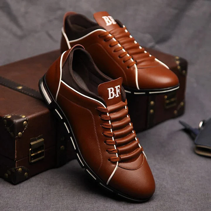 Elegante Leder Schuhe Französischer Stil