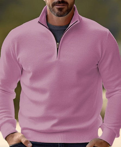 Bequemer Herren Pullover Viertelreißverschluss Casual