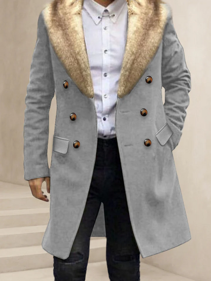 Sandfarbene Wolljacke Warm