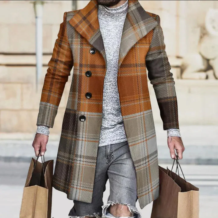 Eleganter Herrenmantel Slim Fit Lang