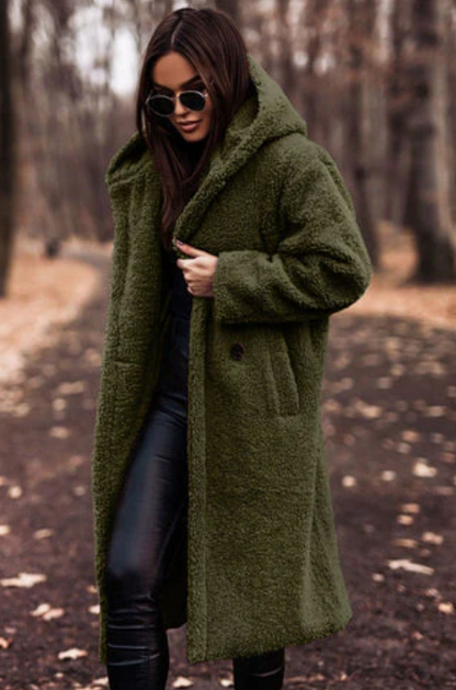 Laura - Stylisher Langmantel Teddy Look