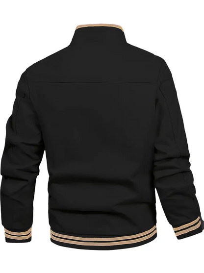 Stylische Herrenjacke Modern Stehkragen Design - IdealeKleiden