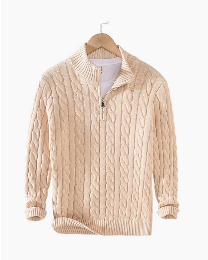 Herren Pullover Strick Modern Halbzipp