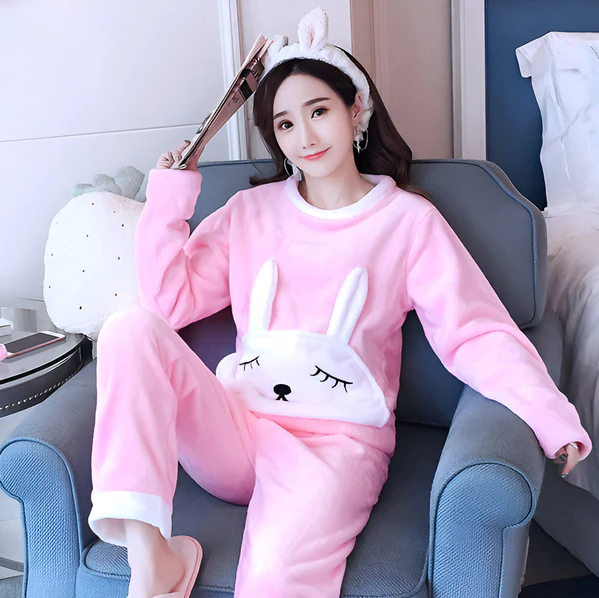 Weiches Fleece Pyjama Set Damen