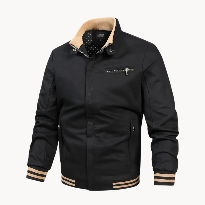 Stylische Herrenjacke Modern Stehkragen Design