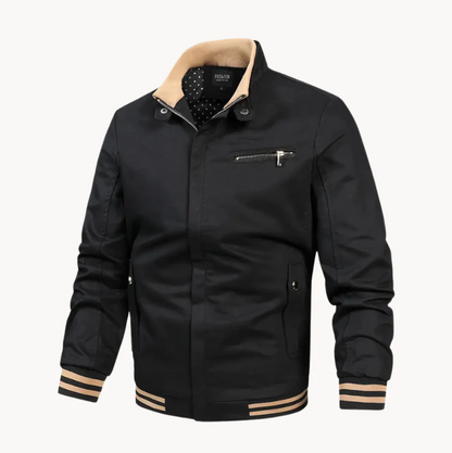 Stylische Herrenjacke Modern Stehkragen Design