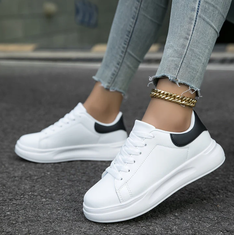 Elegante Damen Schnürschuhe Weiß Klassik