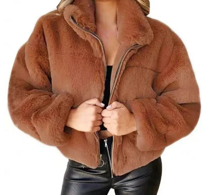 Damen Winterjacke Teddy Stylisch Warm