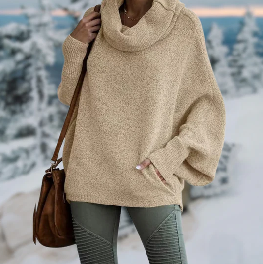 Eleganter Schildpatt-Pullover Damen Kragen